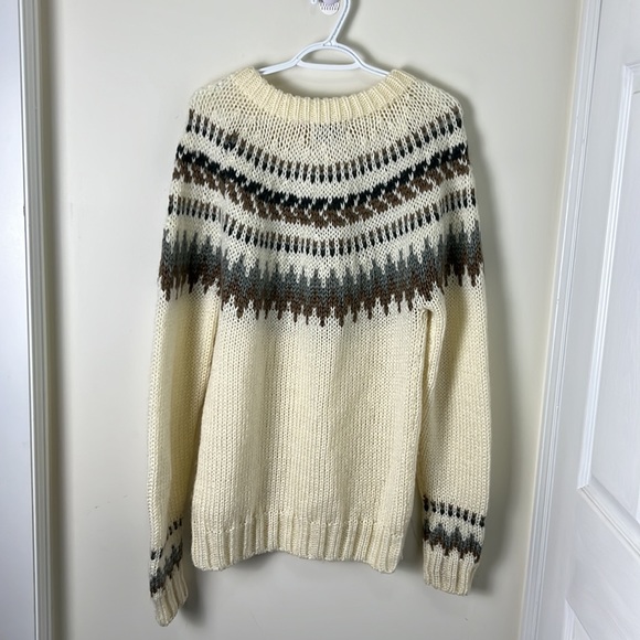 Vintage Winter Gear Korea Knit Rib Fair Isle Nordic Sweater Size Medium - Picture 6 of 11